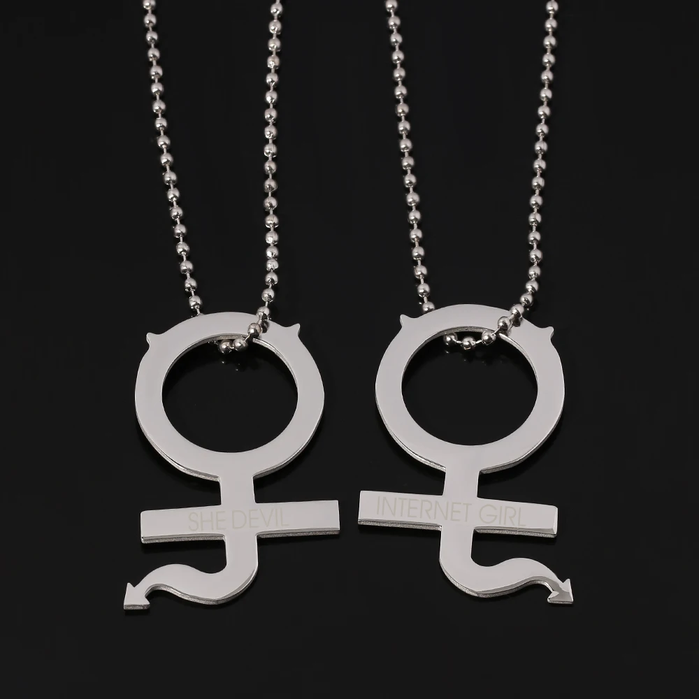 Harajuku Hip-Hop Punk Cat Necklace Exquisite Lettering Unisex Stainless Steel Pendant Fashion Jewelry Accessory view 3