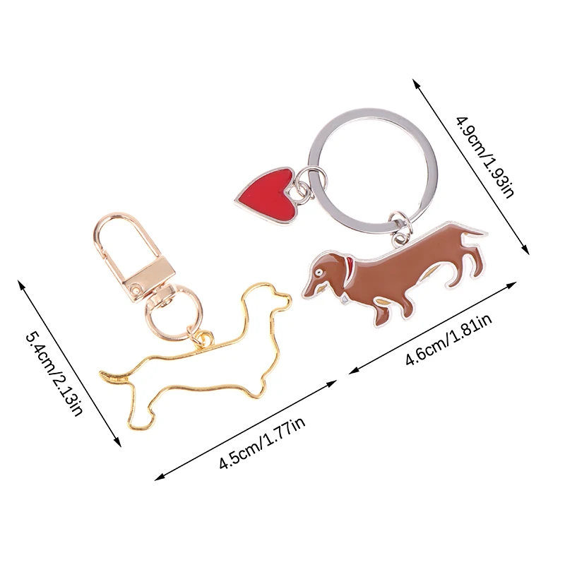 ペット,犬,動物,赤いハートペンダント,バックパックチャーム,車のバッグ,装飾アクセサリー,ギフト用の中空のダックスフントキーホルダー