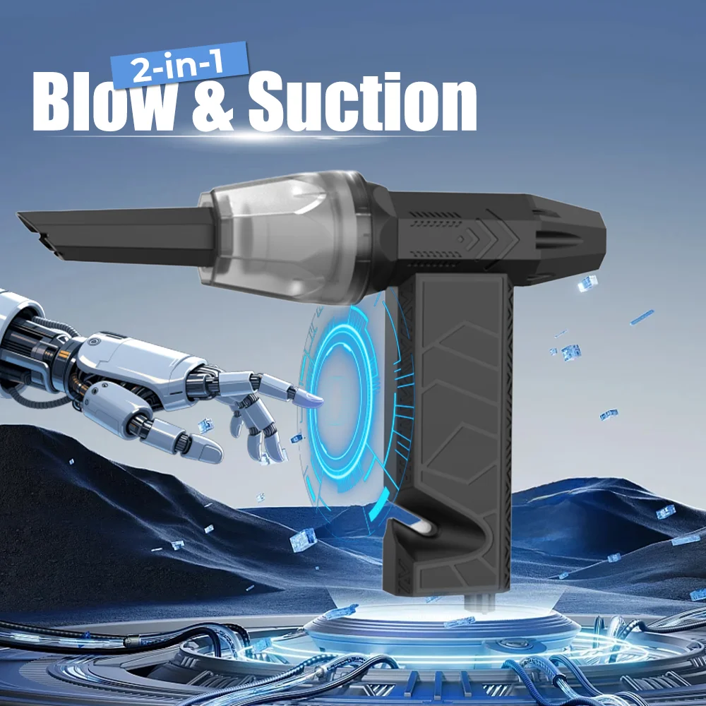 

Ручной вентилятор, высокоскоростной аккумуляторный струйный вентилятор, бесщеточный двигатель, инструмент для очистки 150000 об/мин с интерфейсом зарядки типа C