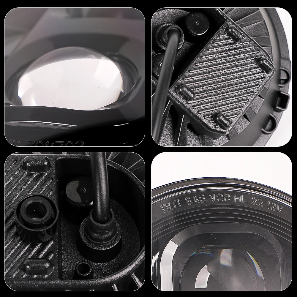 E-mark DOT Approved 7" Inch Motorcycle LED Headlight DRL Lamp For Harley Davidsion Yamaha BMW Lada Jeep JK Chevy Ford Headlamp view 5