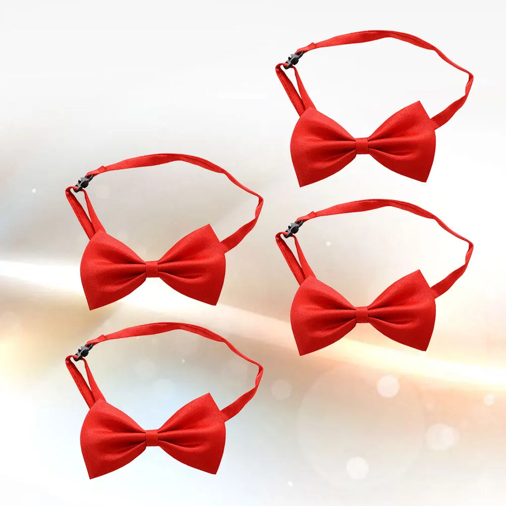

4Pcs Red Senior Year Graduation Bow Tie Adjustable Buckle Unisex Tie Graduation Suit Accessory Durable Comfortable