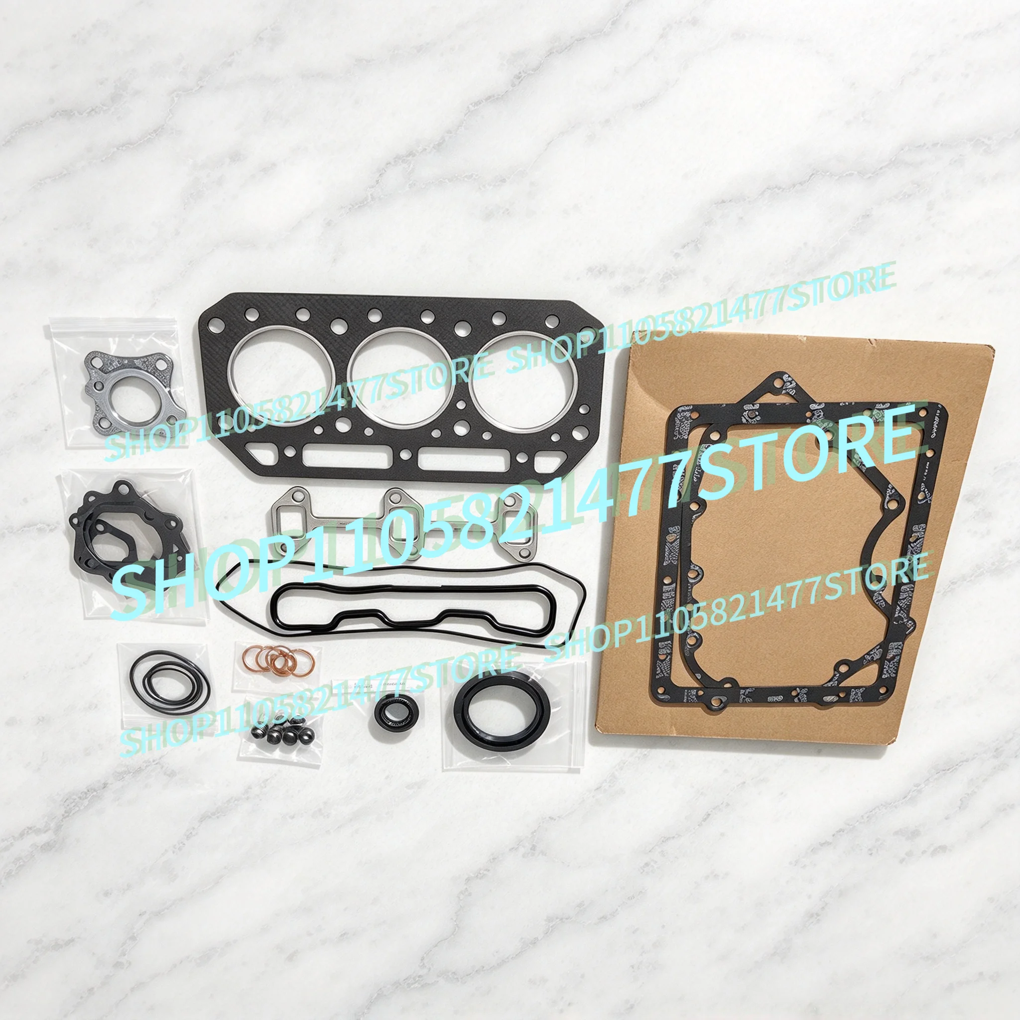 For YM 3T75 Full Gasket Set Kit+ Piston Ring 75*2+2+4 Engine With Cylinder Head Gasket Overhaul Rebuild Kit