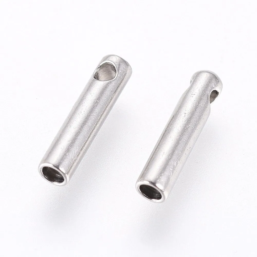 20 Pcs Stainless Steel Cord Ends Resistant Stainless Steel Cord Ends End Caps Column Buckle Clasps for Multi-Strand Bracelet