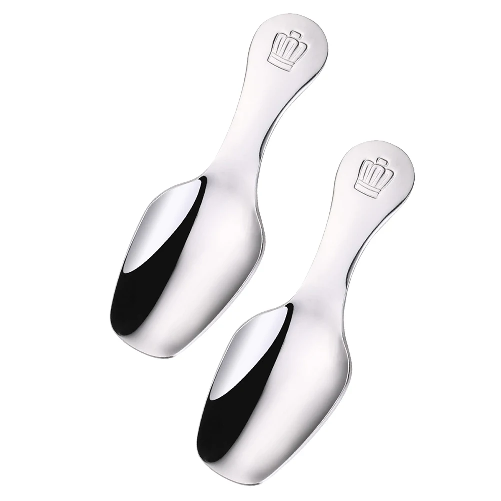 

2pcs Stainless Steel Food Serving Scoop Heavy Duty Kitchen Utensil Creative Flatware Ergonomic Handle Porridge Soup Stews