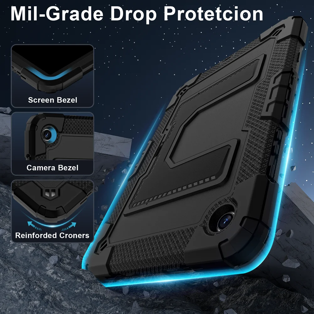 Etui na tablet Samsung Galaxy Tab A11 Plus 2025 11.0 cala SM-X230 SM-X235, odporne na wstrząsy, z wielofunkcyjną podstawką, futerał ochronny. — zdjęcie produktu 6