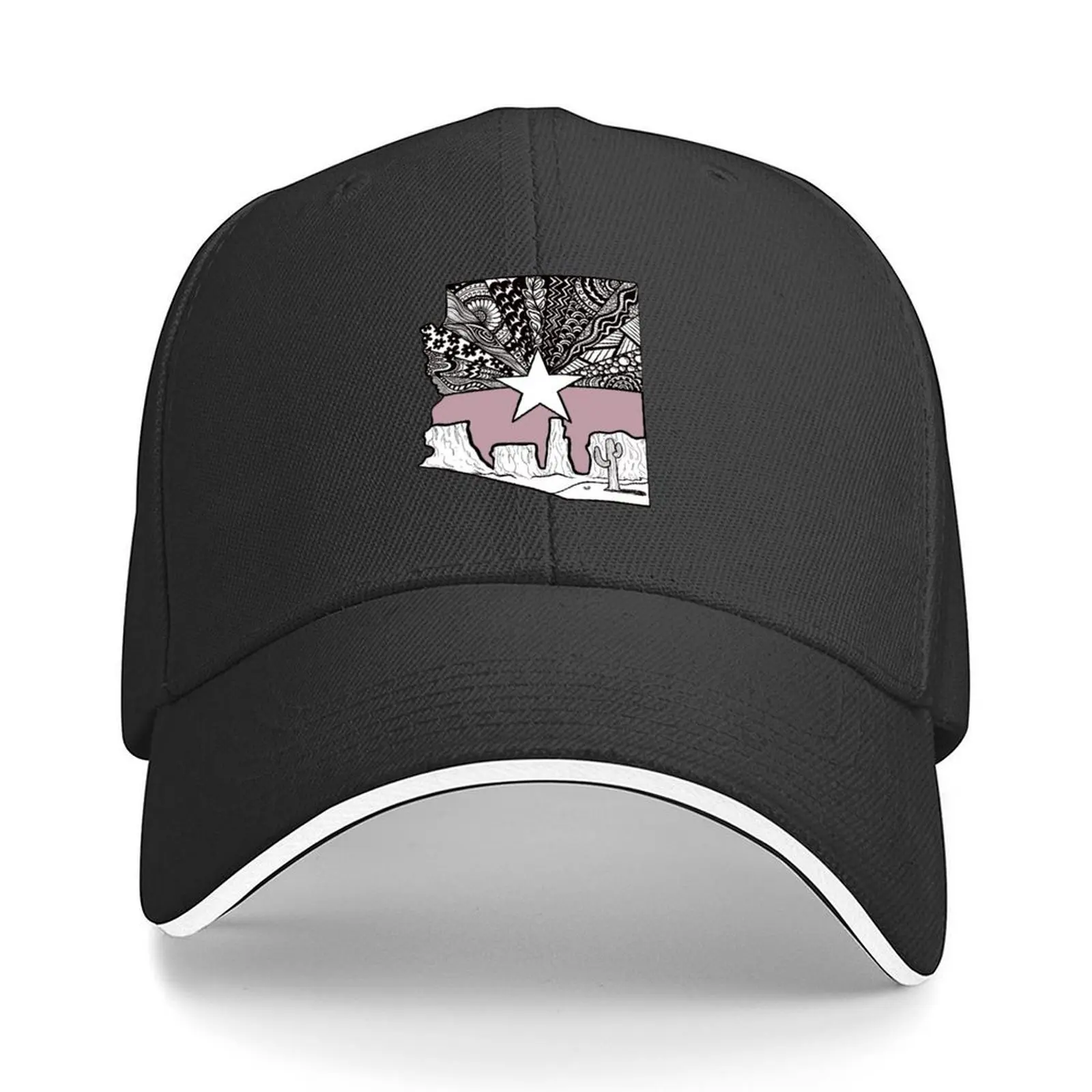 

Arizona Mauve Desert Zen Doodle Baseball Cap Uv Protection Solar Hat Funny hats Luxury Brand Snapback Cap Hats Woman Men's