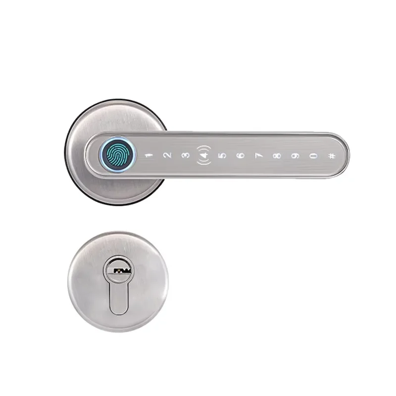 Zinc Alloy Smart Door with Biometric Fingerprint Digital Password Key Card & Keyless Entry for Wood/Steel Doors