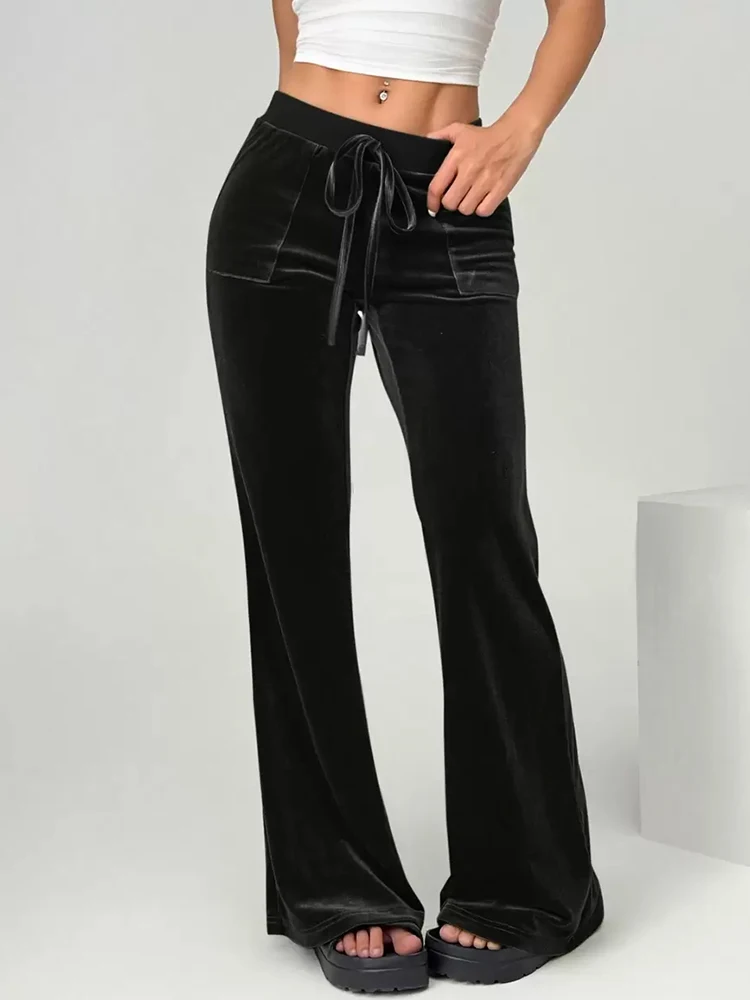 2025 Herbst und Winter Damen Micro-Schlaghosen Slim Fit und Figurformend Lässige Schlaghosen Samthose
