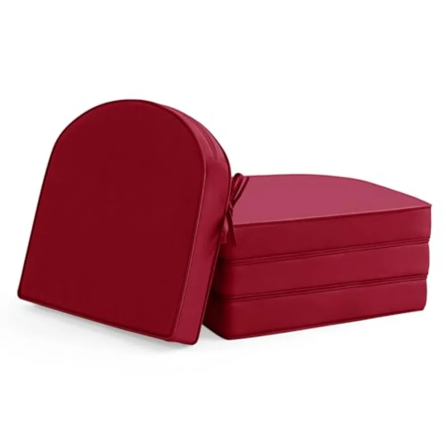 

Outdoor Chair Cushions Set of 4: Waterproof and Fade Resistant Patio Furniture Cushions - 19 x 19 x 2 ch Non Slip Round Corner