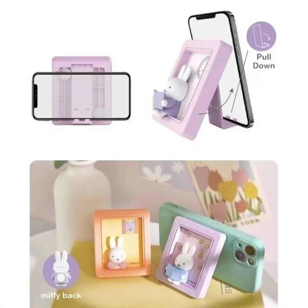 

Miffy Bunny Magnetic Photo Frame Phone Stand Blind Box Cartoon Character Fridge Magnet Foldable Desk Mobile Phone Holder Gift