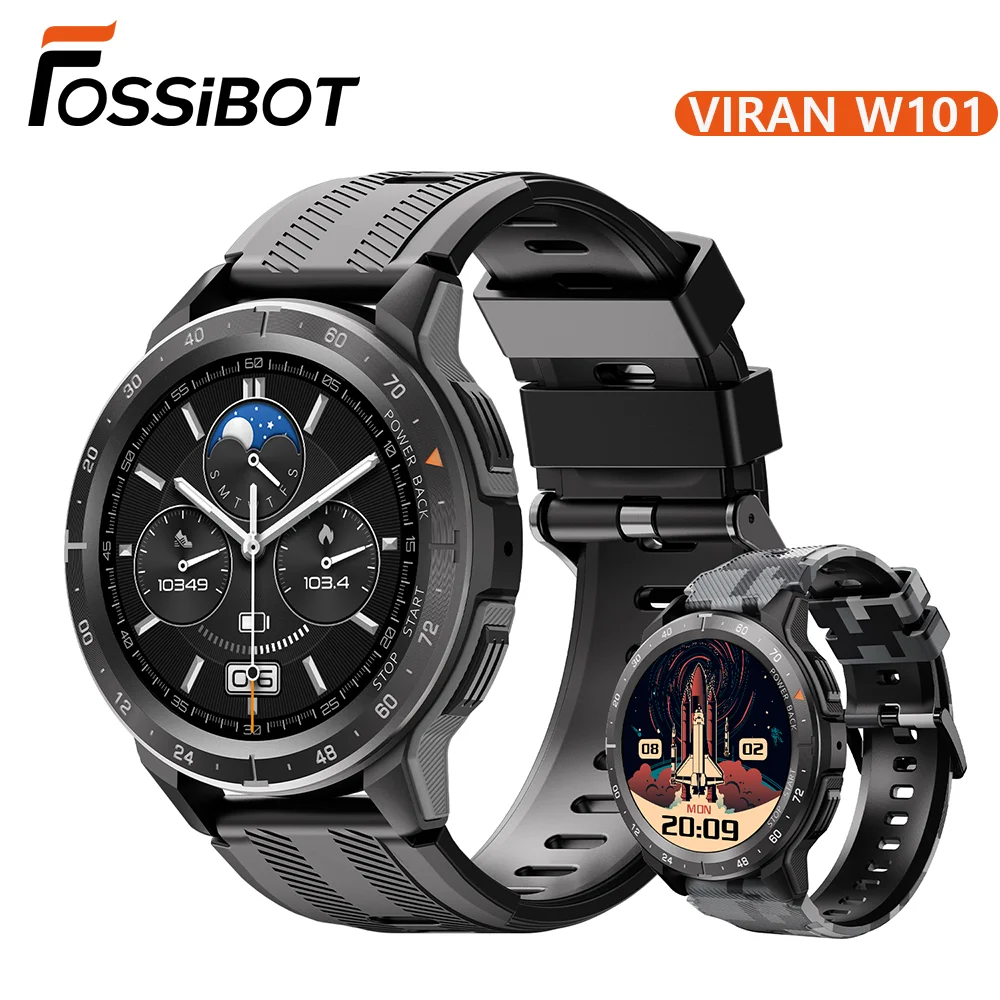 

FOSSiBOT VIRAN W101 Smart Watch Man Outdoor Sports Tracker Watch Waterproof 1AMT 1.43''AMOLED Bluetooth Call Intelligent Watch