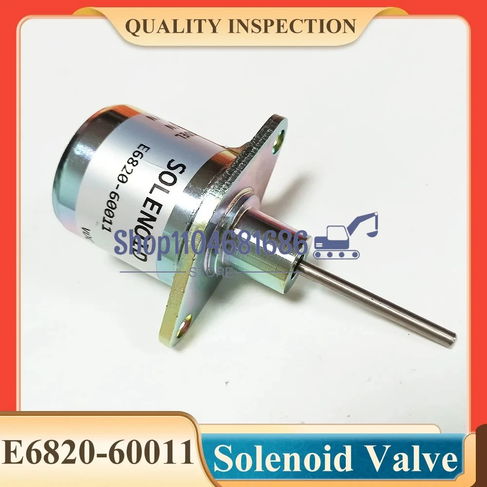 12V E6820-60011 E6820-60012 Diesel Engine Fuel Shutoff Stop Solenoid Valve for CK DK RX Tractor CK30 DK35 DK40 CK25 CK27