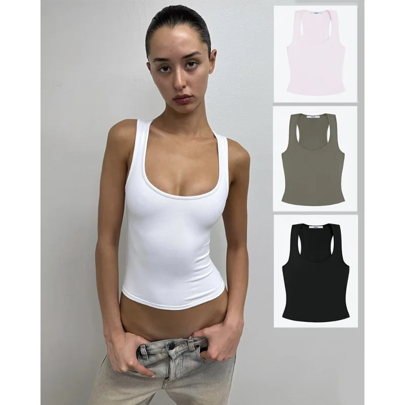 Tankair Spicy Girl Tight High Elastic Square Collar Work Vest Women's Fitness Quick Dry Short Sportswear Fashionable Tank Top