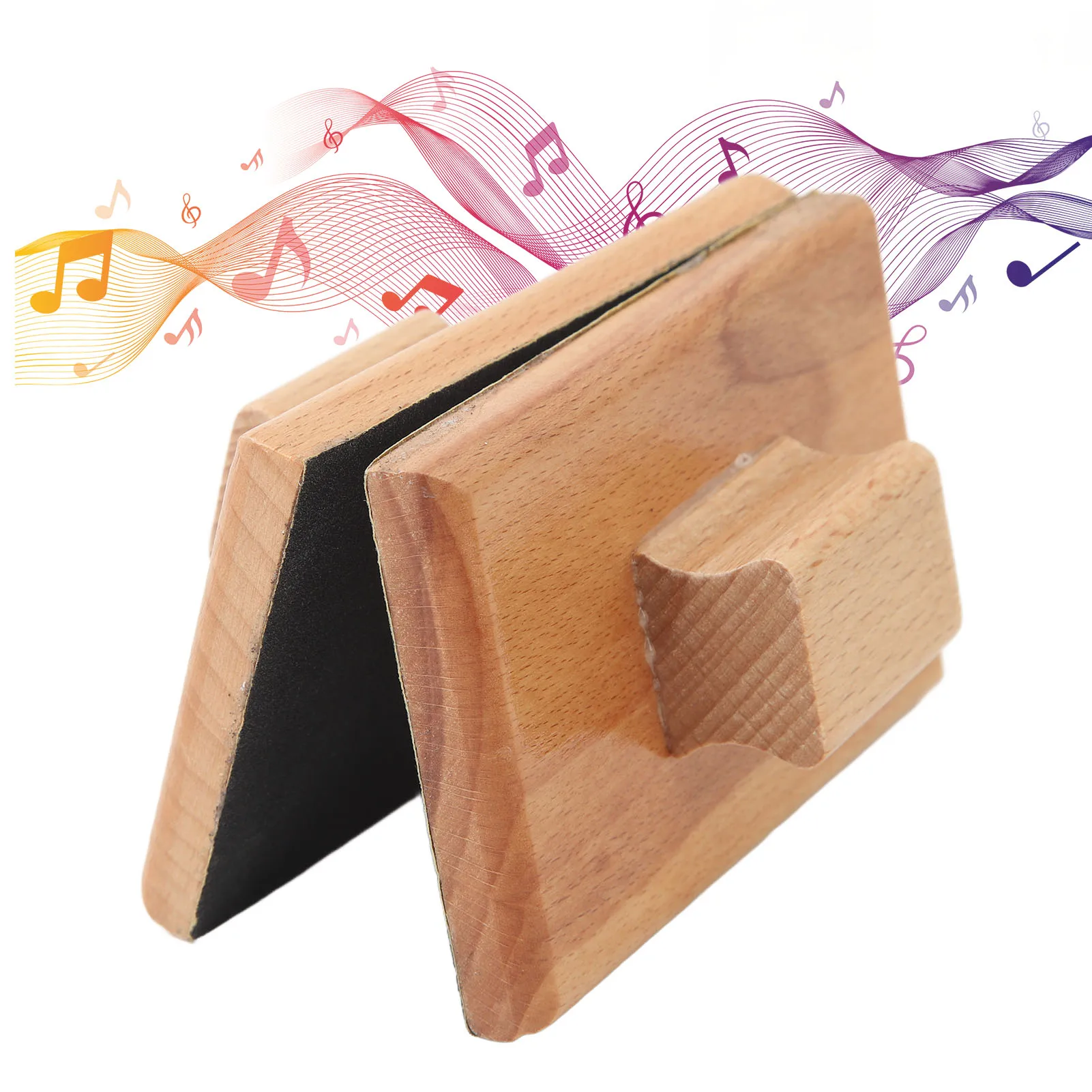 1 Pair Musical Sand Block 10x6cm Wooden Instrument Music Toy for Playing Performance