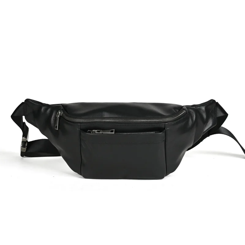 LD-Real leather men's sports waist bag, top layer cowhide, multi shoulder crossbody, multifunctional mobile phone bag