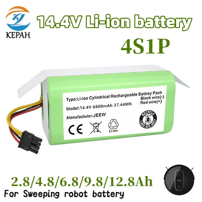 4S1P 14.4V 12800mAh Lithium Battery | Vacuum Cleaner Replacement Battery Compatible with M210/M210B/M210P/M213/M213S
