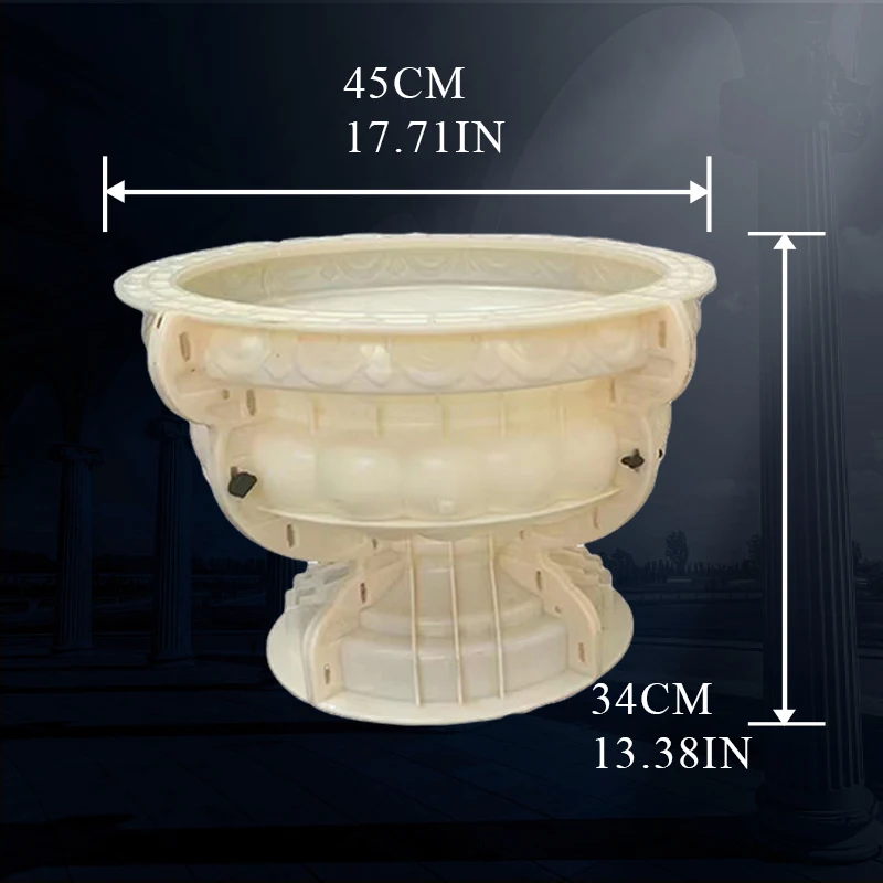 Plastic Precast Concrete Flower Pot, Planter Molds for Sale, High Quality, Diameter 45cm, ABS