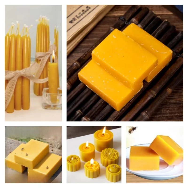1KG Beeswax DIY Making Scented Candles Batik Decorative Items Polishing Bottle Sealed Auxiliary Raw Materials Natural Beeswax