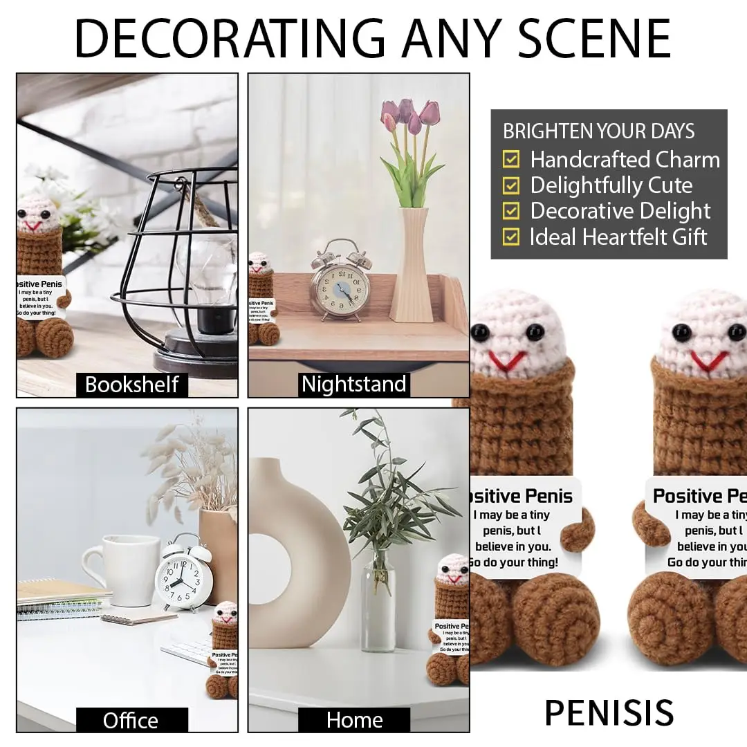 كروشيه إيجابي دعم عاطفي Plushies هدايا جديدة للكبار والأصدقاء والأصدقاء والزوج متعة أشياء غريبة هدايا منزلية إيجابية