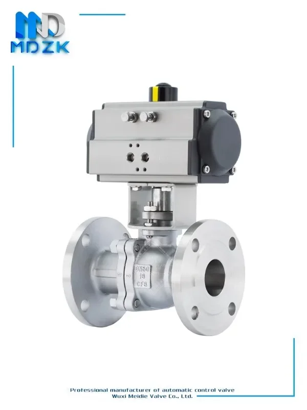 Pneumatic stainless steel flange ball valve Pneumatic stainless steel ball valve Q641F-16P DN15 DN20