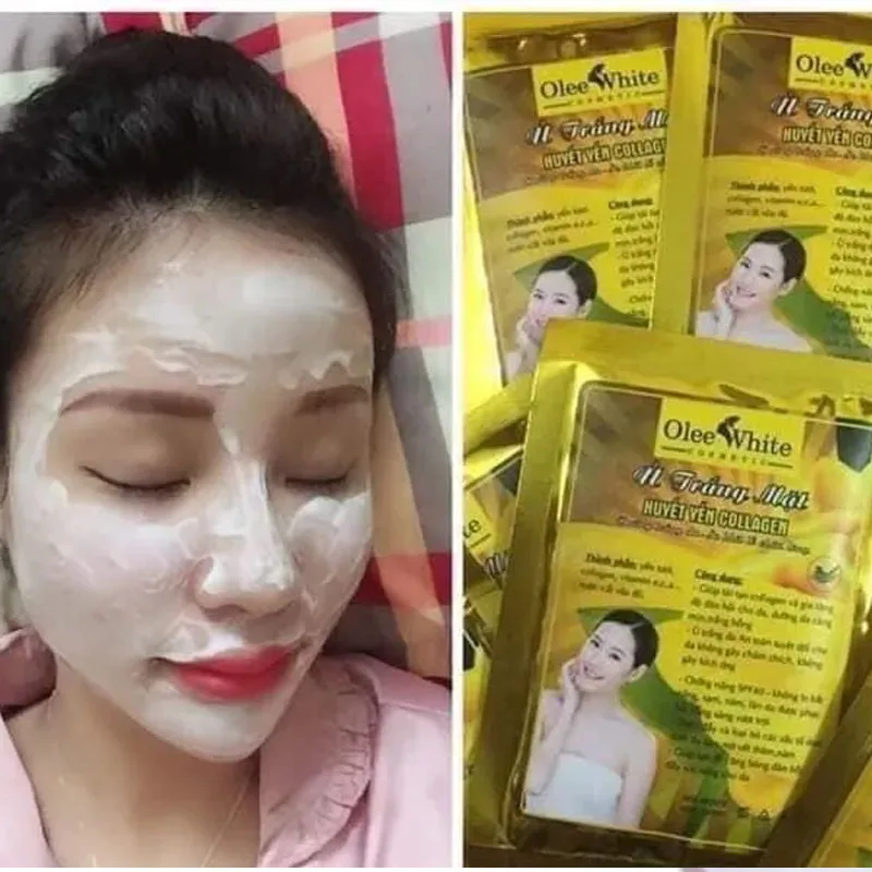 Ủ Trắng Mặt Huyết Yến Collagen Olee White Bột Ủ Trắng Da, Facial Mask Powder U Trang Da Mat Huyet Yen Collagen Olee White 1pc