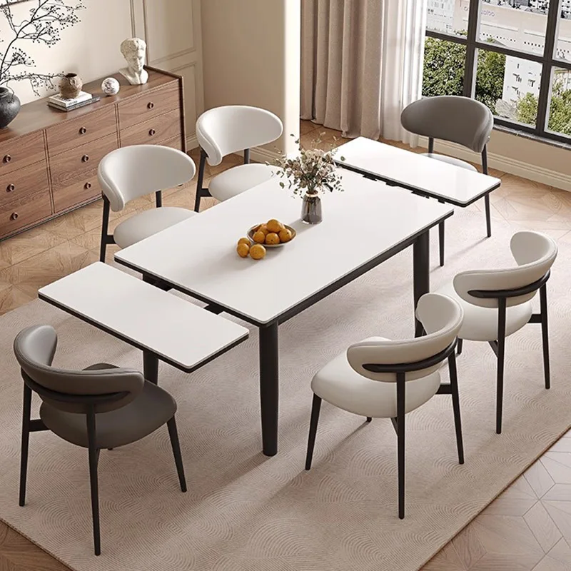 

Extendable Luxury Dining Table Console Nordic Modern Conference Dining Table Children Garden Mesas De Jantar Kitchen Furniture