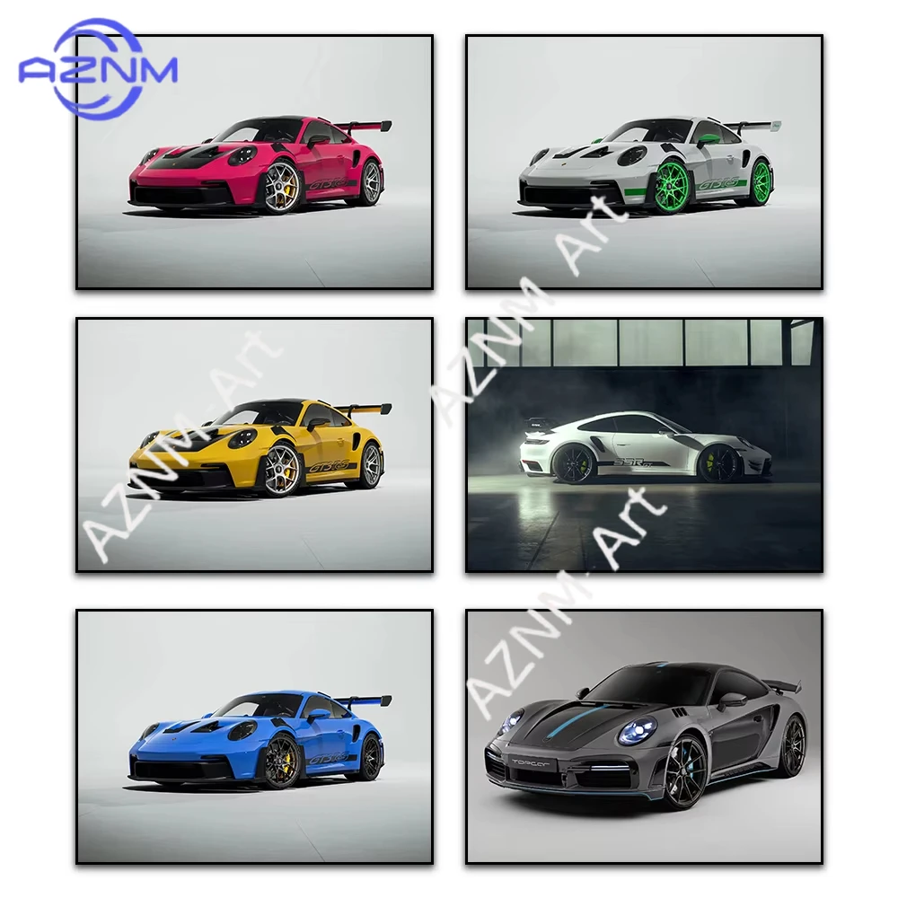 Engine Rage - GT Racing Car Art, Sports Kit Forged Wheels and Carbon Fiber Wing,Gift for Car Lovers Home Decor Painting Wall Art