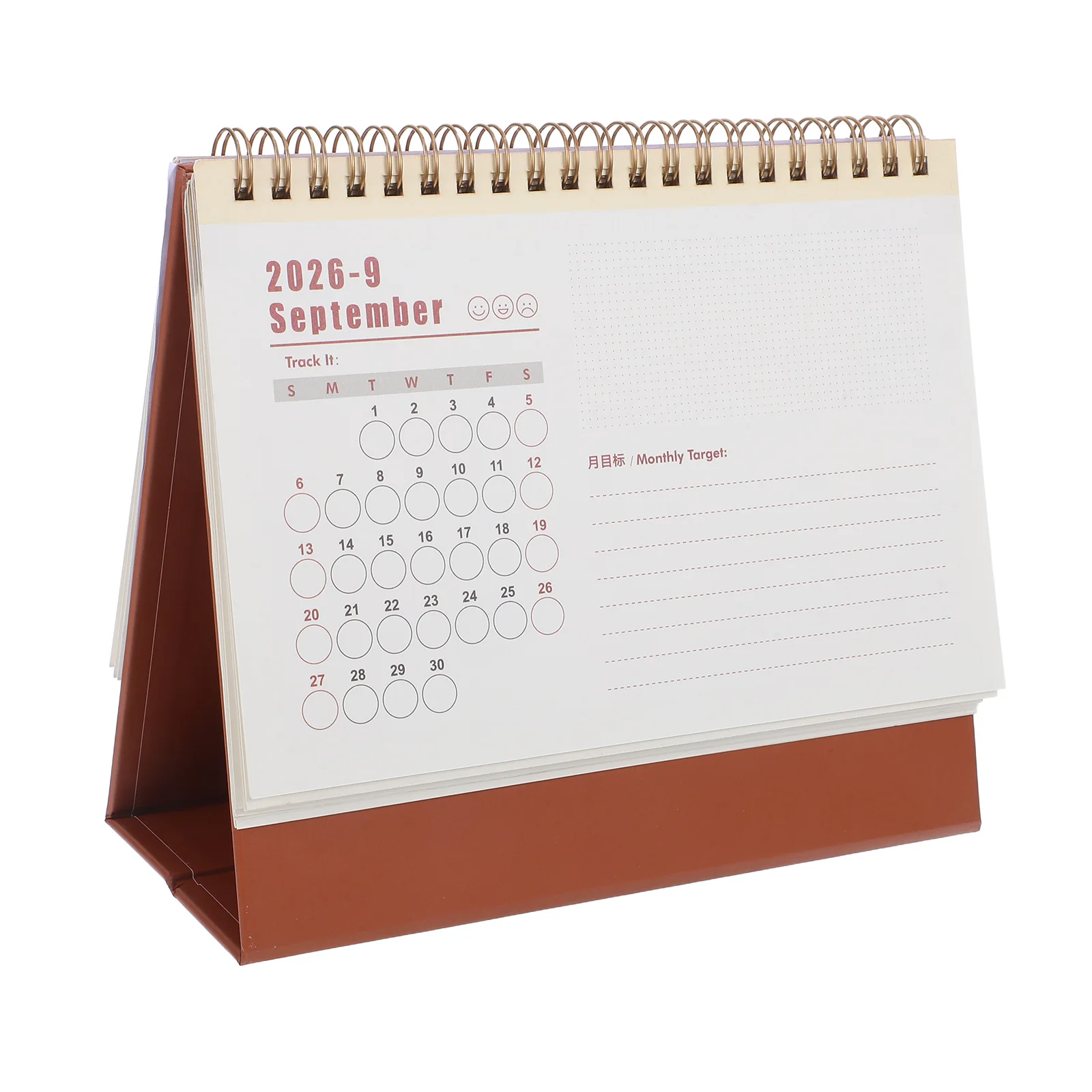 

2026 Desk Compact Mini Standing Flip Calendar Twin-Wire Binding Monthly Planner For Office Home School Small-Sized Desktop