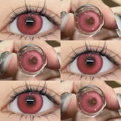 Colored Contacts for Eyes Myopia Annual Cosmetic Lenses Correction Degree Green Red Natural Pupils Contact Lens Yearly