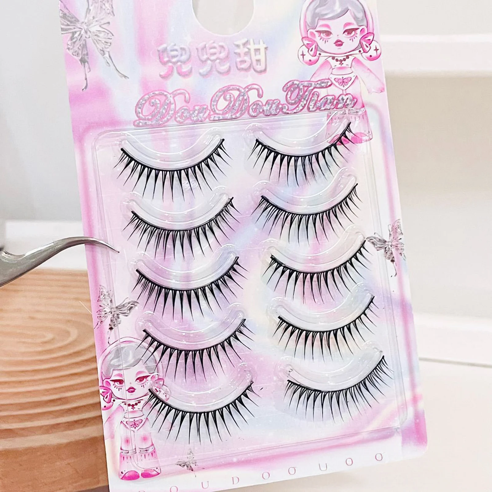 5 paires de faux cils noirs de Style coréen, une pièce, doux, vaporeux, moelleux, pour groupe de filles, pour agrandir vos yeux naturellement