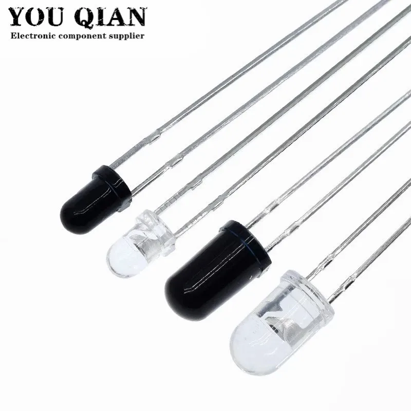 

10pairs 3mm 5mm 940nm LEDs Infrared Emitter and IR Receiver Diode Diodes 301A for arduino