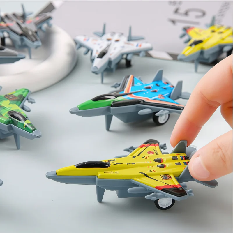 เครื่องบินโลหะผสมขนาดเล็ก 5 ชิ้น แบบจำลองเครื่องบินรบ ของเล่นเด็กผู้ชาย แบบดึงกลับ ของขวัญคริสต์มาส