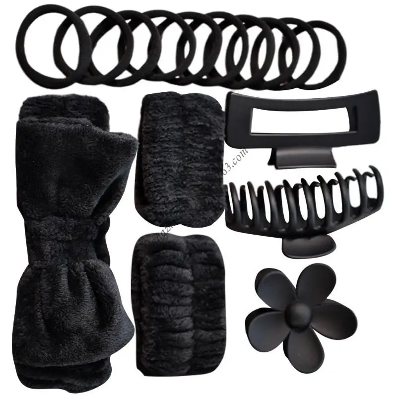 Stylish Tie Dye Hair Accessories Women's Tie Hair Rings Dye Headband and Wristband Hair Clip Beauty Skincare Set Q6RB