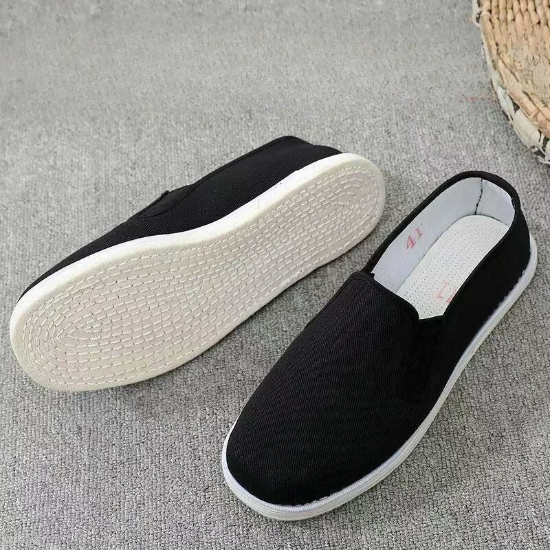 

Men's Traditional Chinese Kung Fu Tai Chi Cotton Sole Canvas Shoes Black Martial Art Cloth Shoes Sport Sneaker 2026 New
