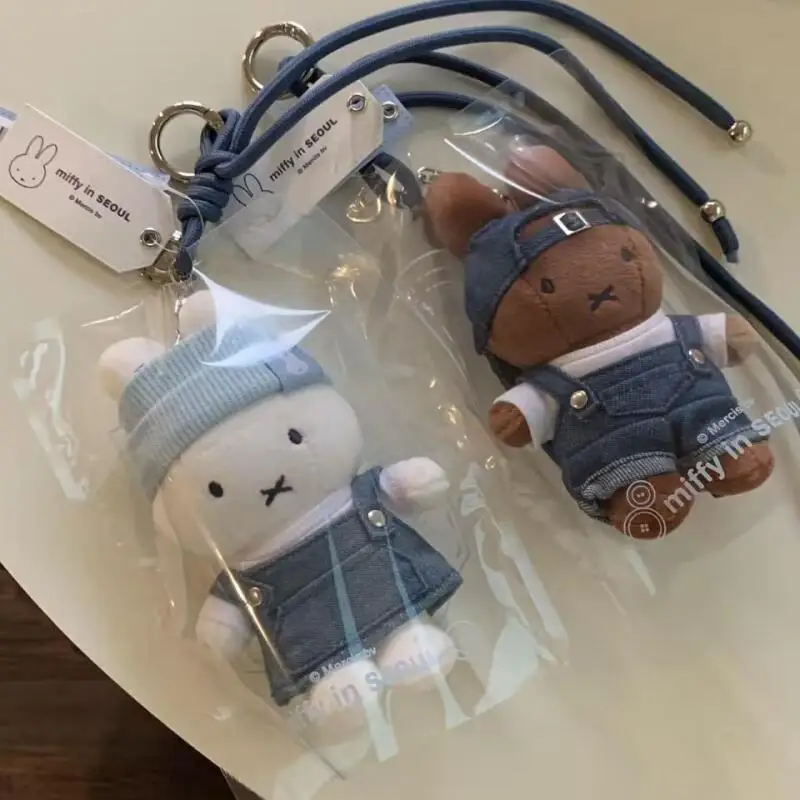 Miffy Rabbit Plush Pendant Kawaii Cartoon Miffy Rabbit Surrounding Seoul Limited Edition Cowboy Miffy Cute 10Cm Plush Pendant