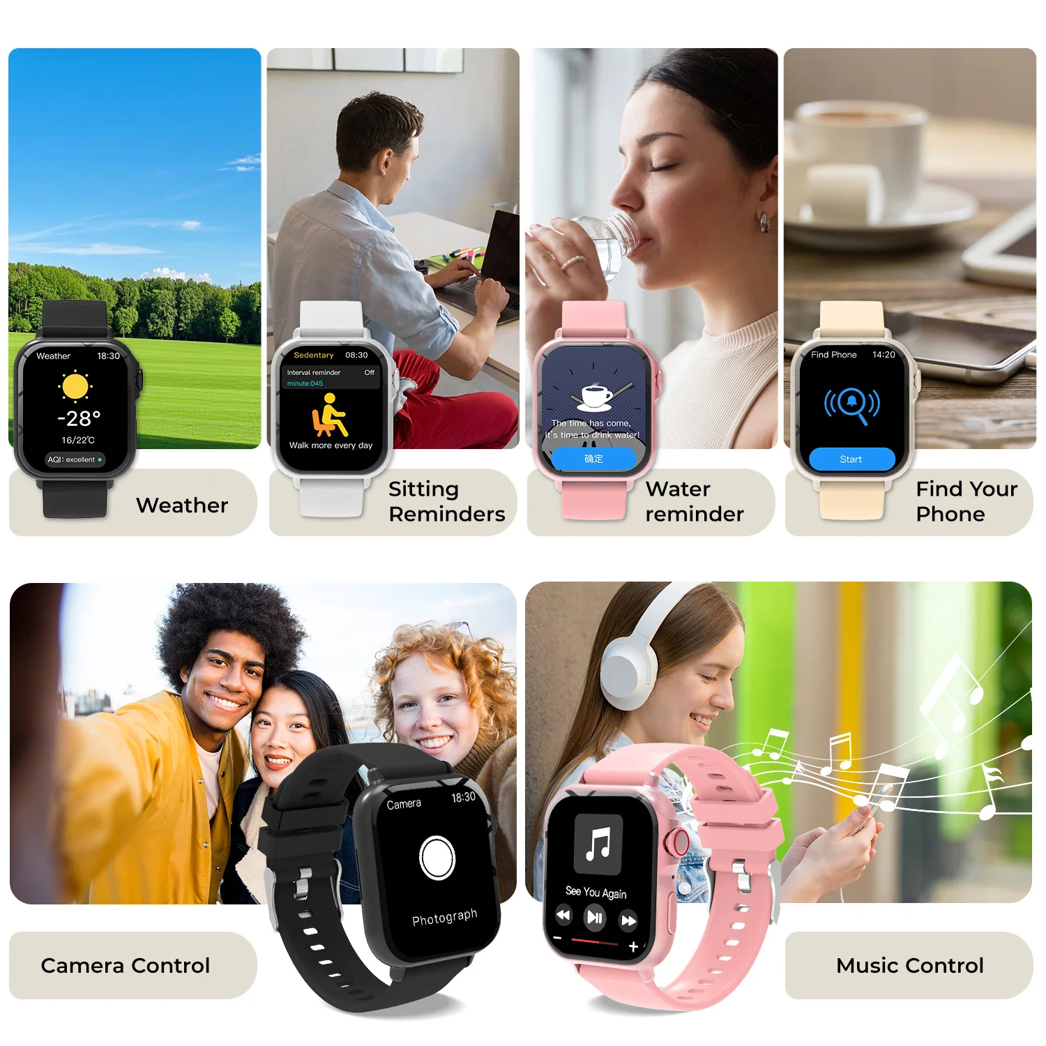 2025 حار Smartwatch اللاسلكية الاتصال كاميرا التحكم مشغل موسيقى مراقبة النوم للهاتف أندرويد/IOS الرجال النساء هدية ساعة جديدة