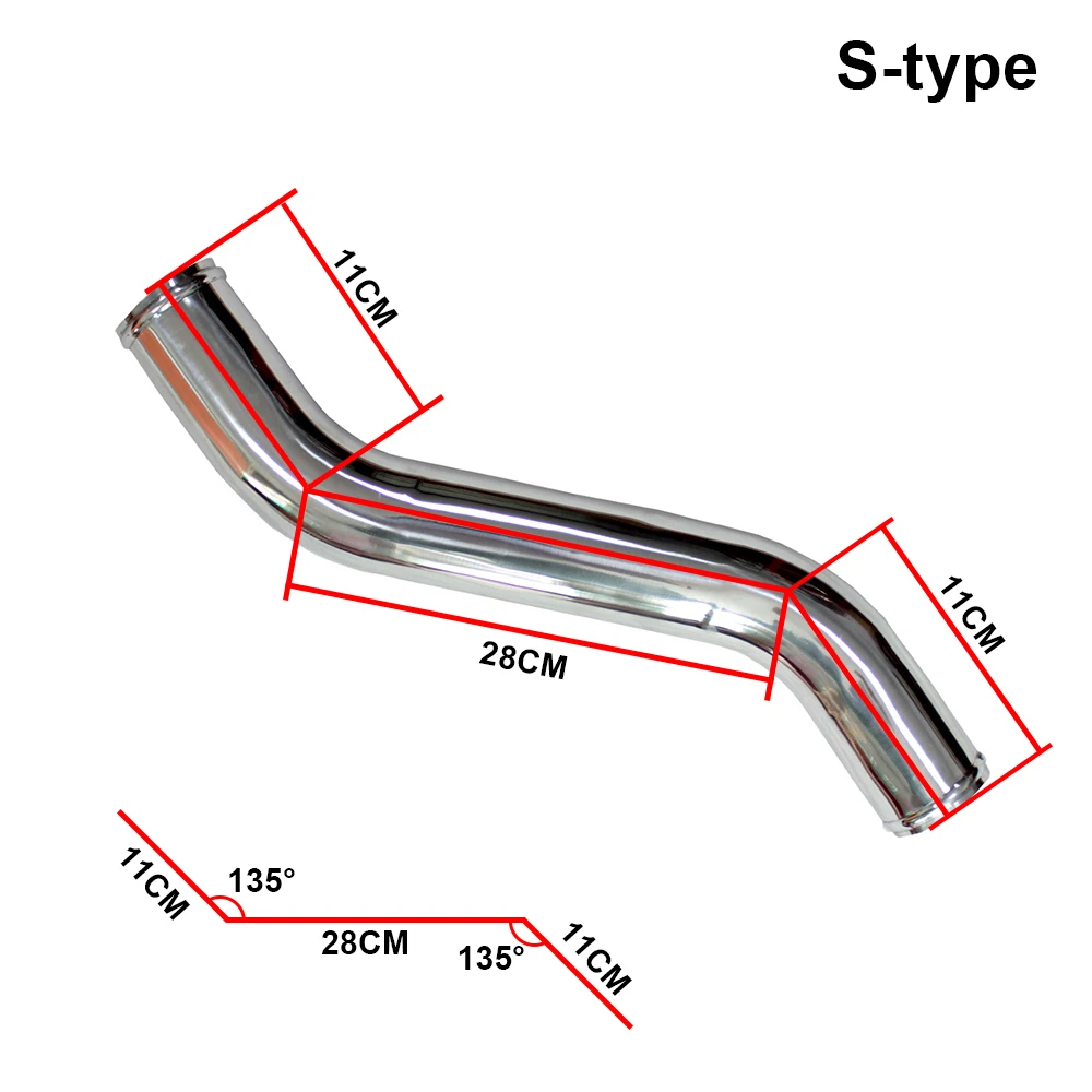 S Z tipo Intercooler presa d'aria tubo in alluminio tubo 38 51 54 57 60 63 70 76mm tubo Tuning flusso d'aria motore fai da te