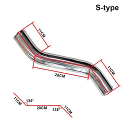 S Z Type Intercooler Air Intake Aluminum Pipe Tube 38 51 54 57 60 63 70 76mm Engine Air Flow Tuning Hose DIY