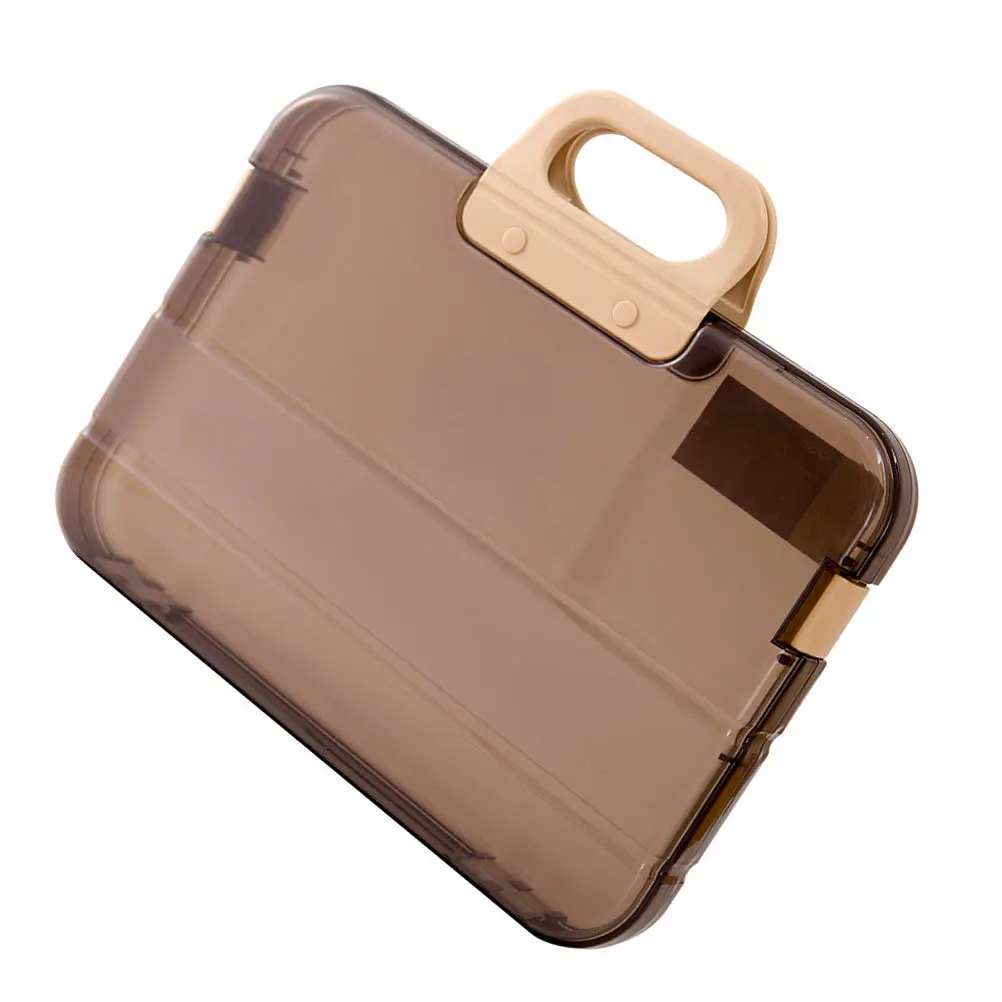 

1Pcs A4 File Box Water-Resistant Document Organizer for Office Home Use Coffee A4 File Box Document Organizer