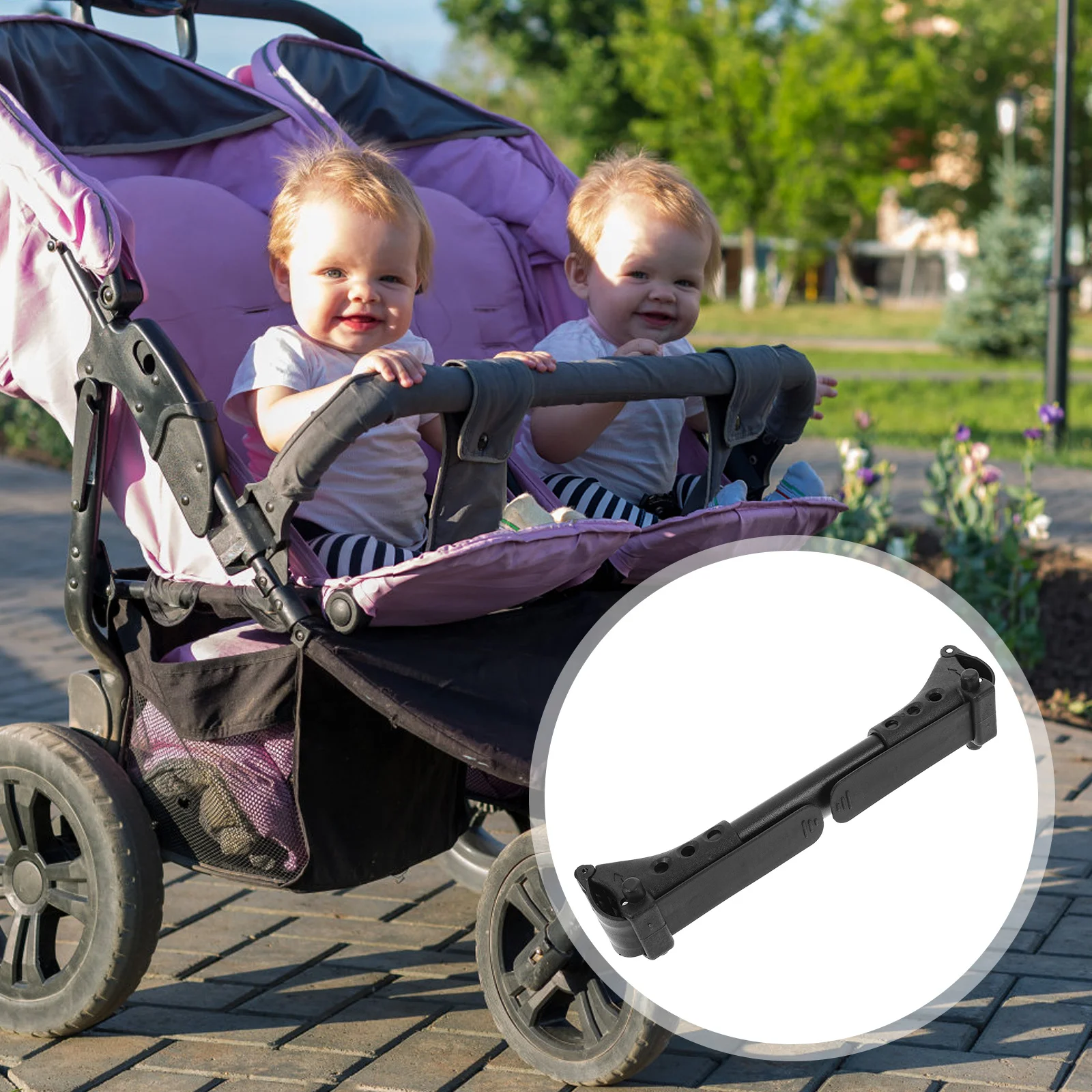 

Twin Baby Stroller Connector Adjustable Length Universal Plastic Connector Heavy Duty Link for Double Stroller Use