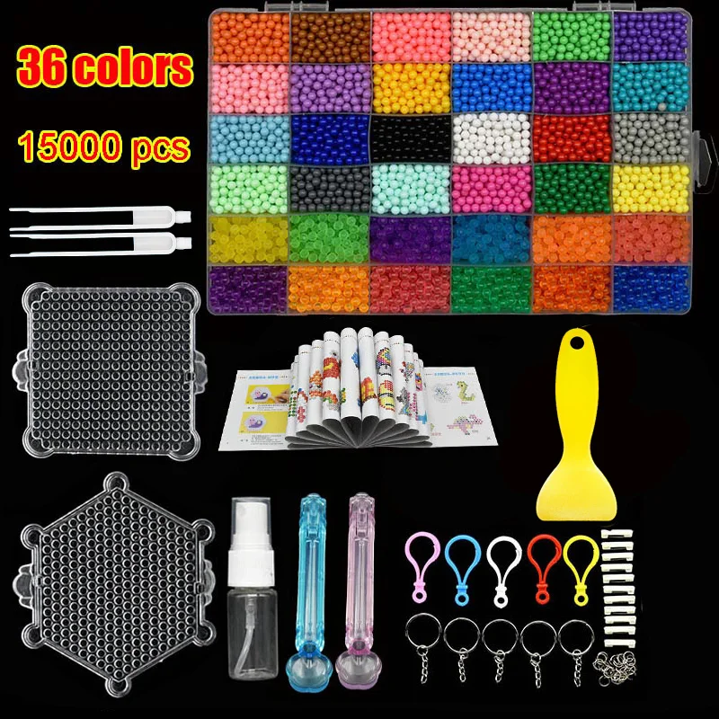 

36 Colors Water Beads Puzzle Crystal Color Aqua DIY Fuse Hama Beads Spray Ball Games 3D Handmade Perler Beados Toy for Children