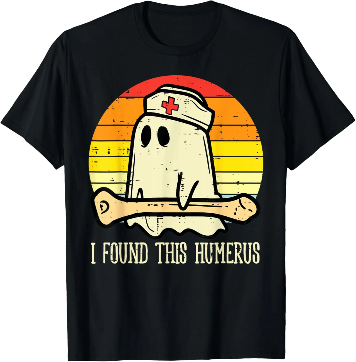 I Found This Humerus Funny Halloween Nurse Fall Scrub Women T-Shirt