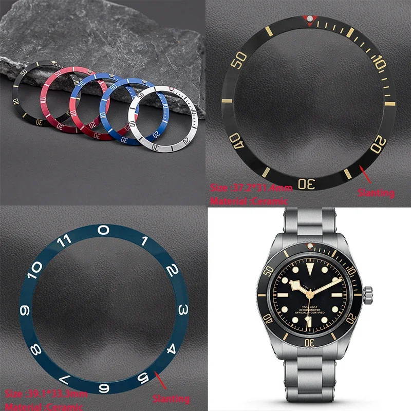 Sloping Ceramic Aluminum Bezel Insert Watch Parts Fit Tudor Black Bay Grantour SUB GMT Grantour Men\'s Watch Repair Parts Gift