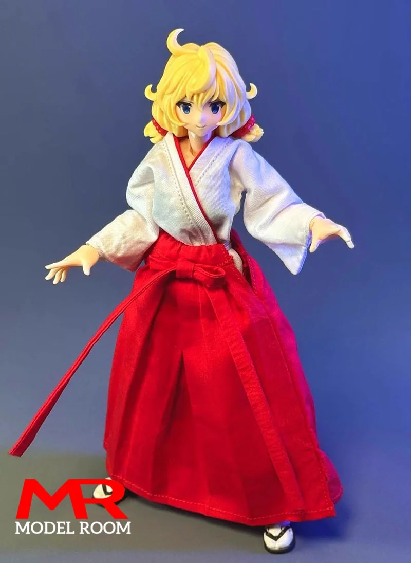 1/12 스케일 일본 미코 의상 기모노 옷 모델 6인치 로만키 달팽이 껍질 병사 액션 피규어 바디 인형용