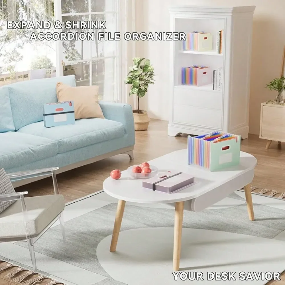 

Органайзер для файлов с 26 карманами, раскладной, с правым верхним отверстием, цветными разделителями AZ, увеличенной вместимости, формат Letter/A4