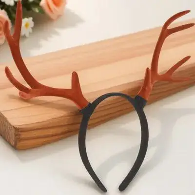 

1 шт., милая повязка для волос с рогами, головной убор для рождественской вечеринки, повязка на голову с рогами оленя, праздничный рождественский аксессуар, легкий, удобный