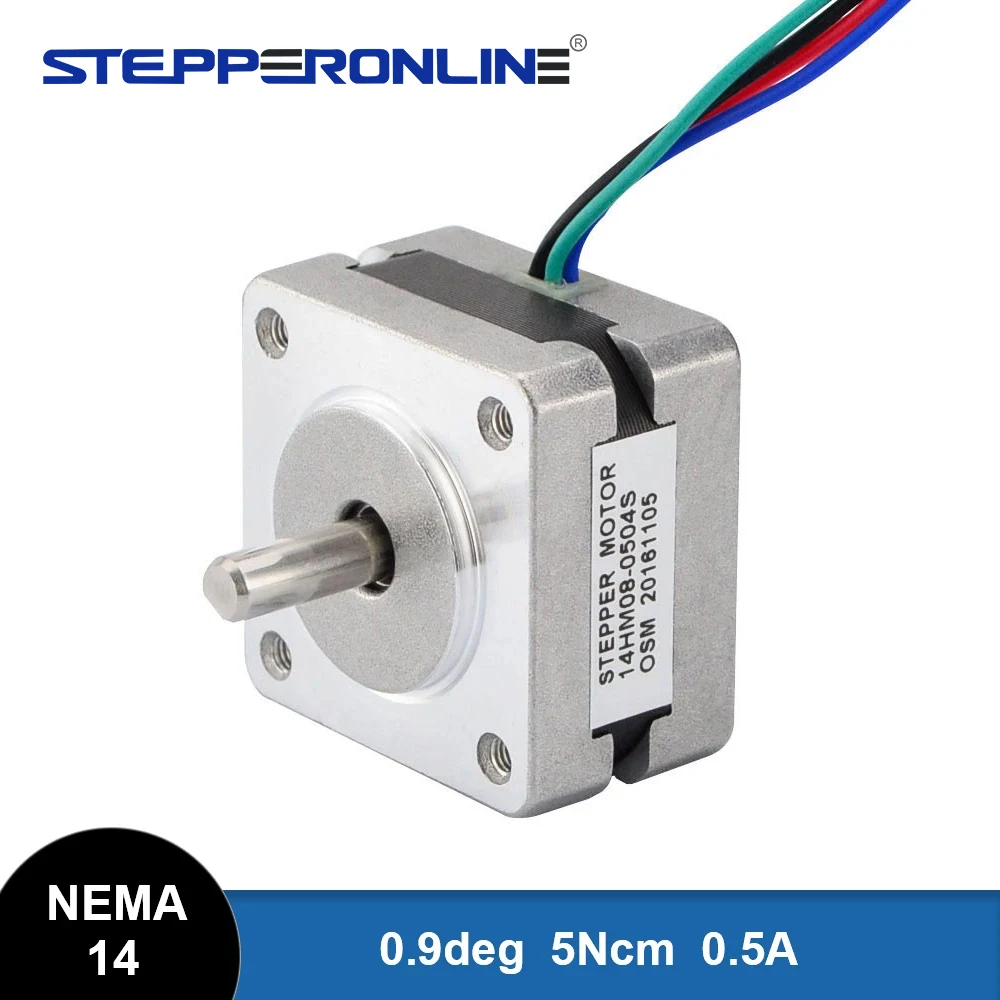 0.9deg Nema 14 Stepper Motor 4-lead 5Ncm(7.08oz.in) 0.5A 35x35x20mm for DIY CNC 3D Printer Extruder