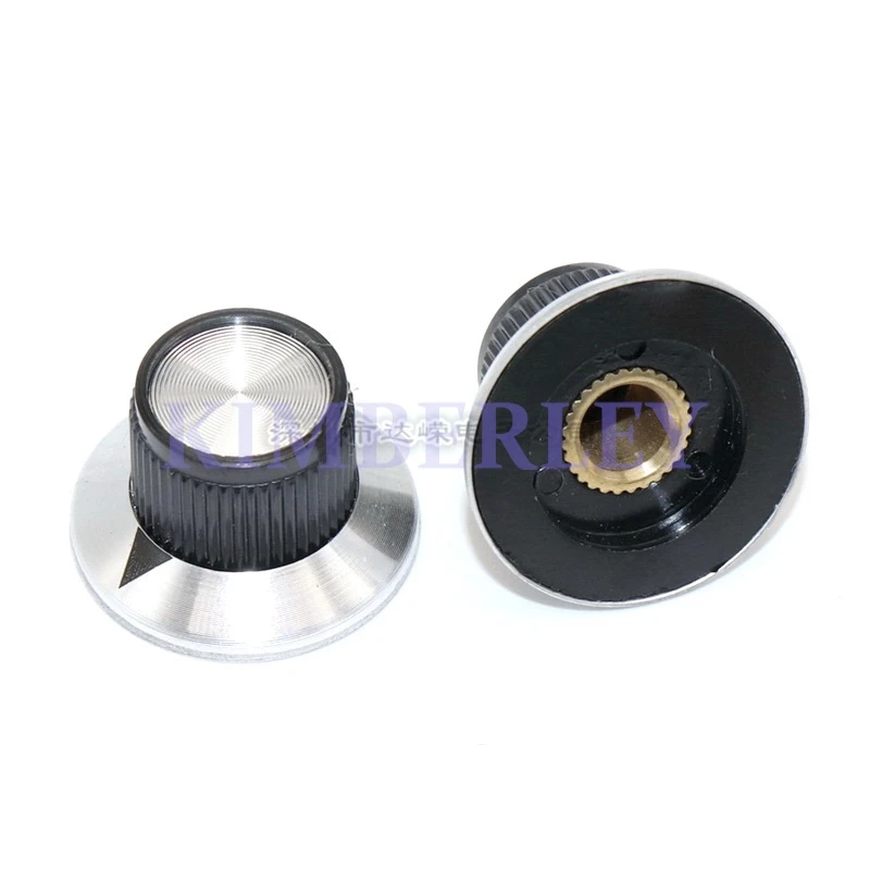 2PCS C-1 With Dial Potentiometer Knob Axis Diameter 6mm Triangle Pointer Metal Knob Governor Knob Cap