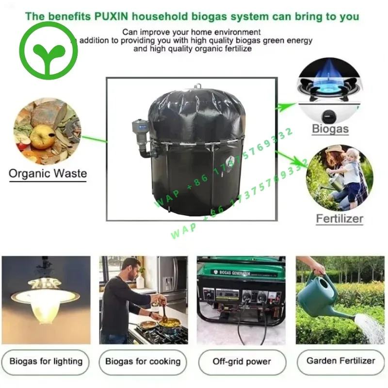 Small Home Bio  Digester System Plant Convert Household Food Residue Organic Waste to Cooking   Fuel
