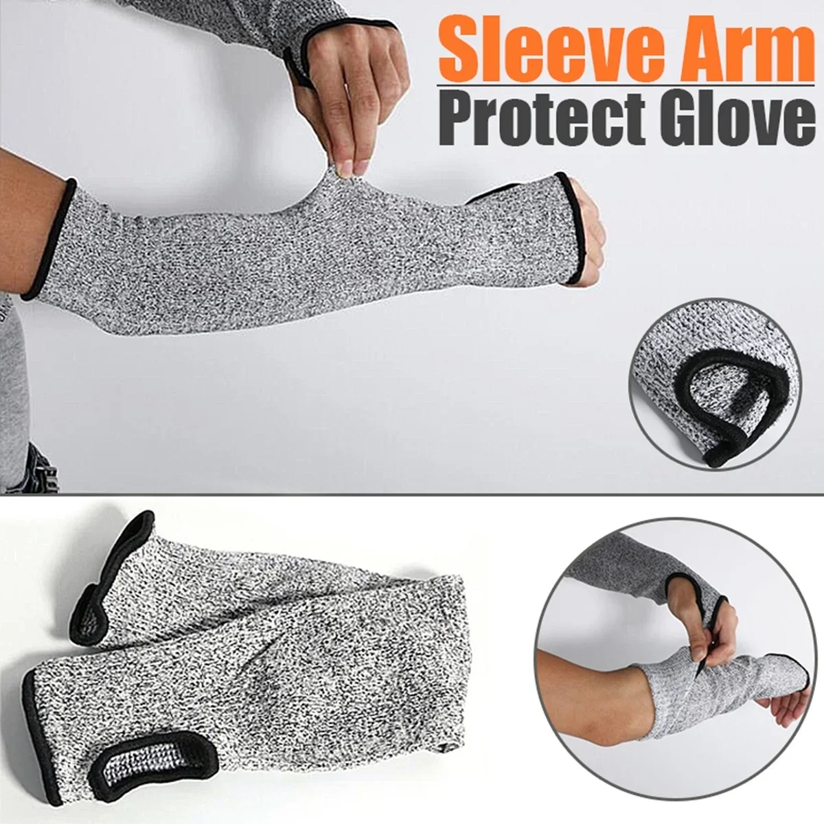 Cut Resistant Sleeve 40cm Anti Cut Forearm Protector Heat Burn Defense HPPE Safety Gear Reusable Washable Kitchen Glass Metal
